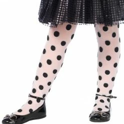 Leg Avenue Polka Dot Tights Child White & Black Accessories