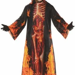 Underwraps Costumes Underworld Photo Real Skeleton Fire Robe Adult Costume