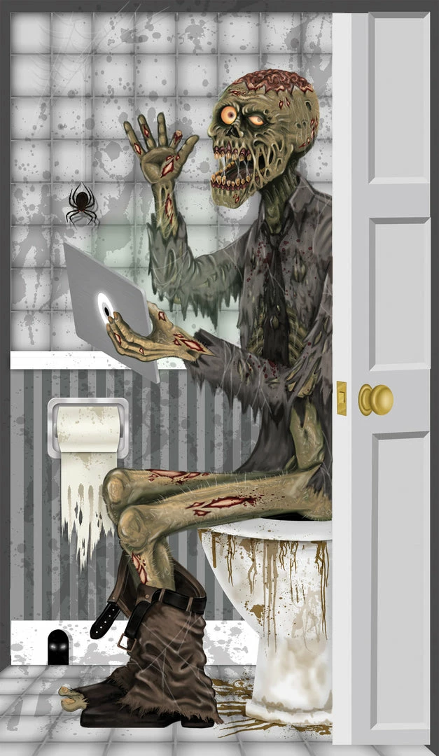 Fun World Zombie Toilet Door Cover Decorations & Props 3 Fun World Zombie Toilet Door Cover Decorations & Props
