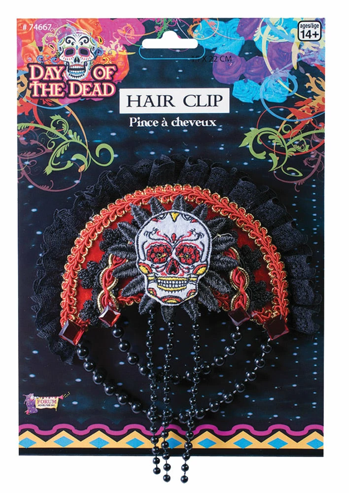 Forum Novelties Day Of Dead Skull Hairclip Accessories 3 Forum Novelties Day Of Dead Skull Hairclip Accessories