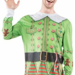 Faux Real Costumes Men's Ugly Christmas Elf Sweater