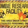 Sunstar Decorations & Props Metal Sign Zombie Research Fac
