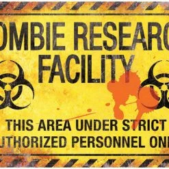 Sunstar Decorations & Props Metal Sign Zombie Research Fac