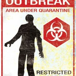 Sunstar Metal Sign Zombie Outbreak