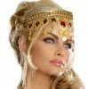 Dreamgirl Greek Headpiece Gold Dripping Rubies Accessories