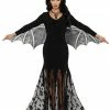 Underwraps Women's Vampiress Black Long Costume Dress