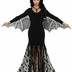 Underwraps Women's Vampiress Black Long Costume Dress