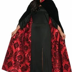 Underwraps Accessories Deluxe Velvet & Satin Flocked Cape