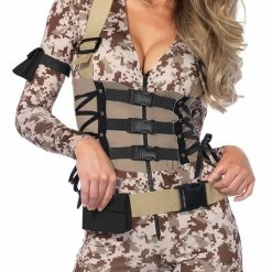 Leg Avenue Costumes Women's Battlefield Babe Playsuit Large Soldier Camouflage Costume