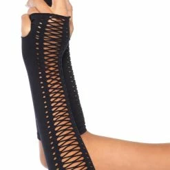 Leg Avenue Gloves Faux Lace Up Accessories