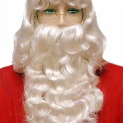 Lacey Wigs Santa Set Super Deluxe White Wigs & Beards