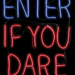 Gemmy Light Glo Enter If You Dare LED SIGN Decorations & Props