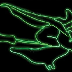 Gemmy Short Flying Witch Light Glo Wizard & Witches