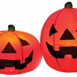 Seasonal Visions Pumpkin Set 2 In A Bag Lighted LED Jack O Lantern Decor Decorations & Props