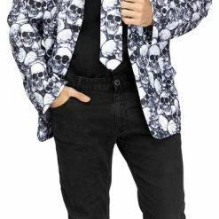 Fun World Skull Halloween Adult Blazer And Tie Costumes