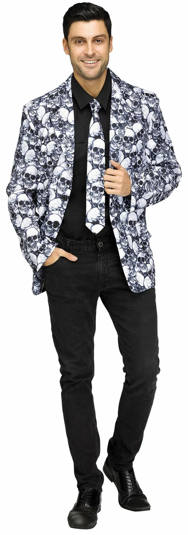 Fun World Skull Halloween Adult Blazer And Tie Costumes 3 Fun World Skull Halloween Adult Blazer And Tie Costumes