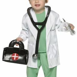 Rasta Imposta Costumes Cute Doctor Surgeon Child Toddler Costume With Stethoscope & Bag