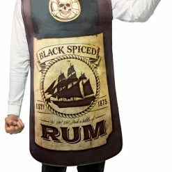 Rasta Imposta Costumes Black Spiced Get Real Rum Bottle Adult Costume With Pirate Eye Patch