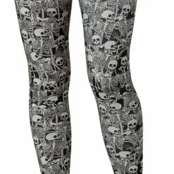 Rasta Imposta Women's Gray Leggings Skeleton Print Adult Accessories