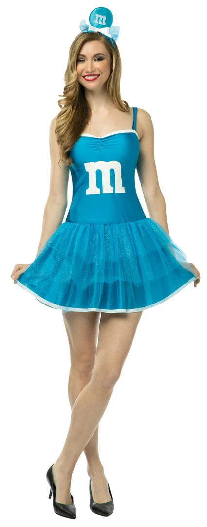 Rasta Imposta M&M's Party Dress Blue Teen Costume 3 Rasta Imposta M&M's Party Dress Blue Teen Costume