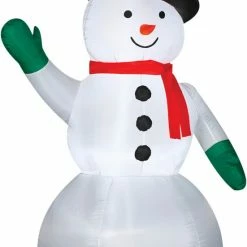 Gemmy Snowman With Hat 7ft Airblown Christmas Yard Decoration