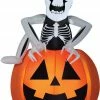 Gemmy Airblown Pop-up Skeleton Pumpkin 6ft Halloween Yard Decor Decorations & Props