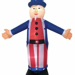 Morris Costumes Decorations & Props Inflatable Uncle Sam 6Ft USA Decoration LED Independence Day Prop