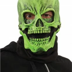 Zagone Studios UV Green Glow Sock Skull Skeleton Latex Face Mask Masks