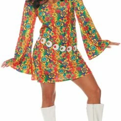 Underwraps Women's Summer Flower Power 60s Costume