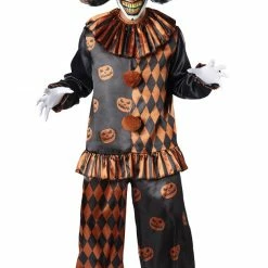 Seasonal Visions Costumes Halloween Harlequin Clown Costume With Mask, Hair And Hat Adult