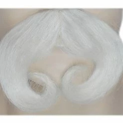 Lacey Wigs Mustache Santa White