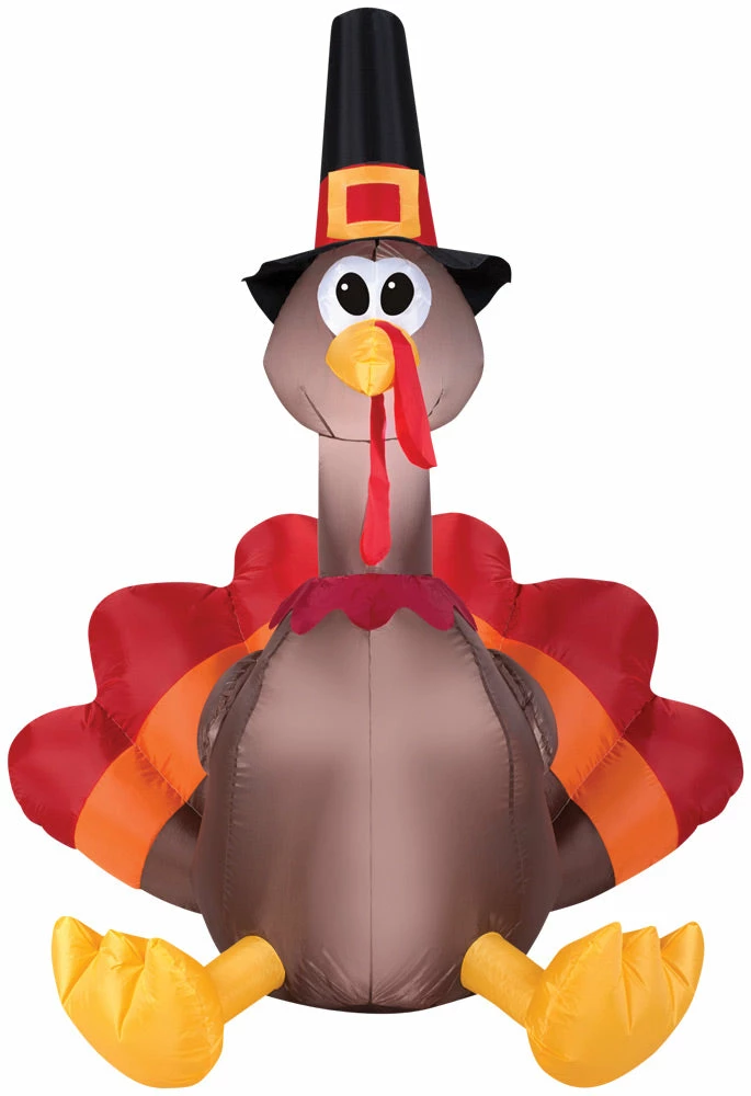 Gemmy Happy Thanksgiving Turkey 4ft Airblown Yard Decoration Decorations & Props 3 Gemmy Happy Thanksgiving Turkey 4ft Airblown Yard Decoration Decorations & Props