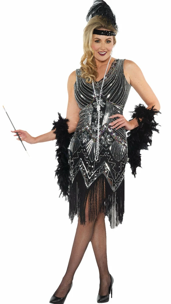 Underwraps Women's Platinum Twenties Flapper Costume 3 Underwraps Women's Platinum Twenties Flapper Costume