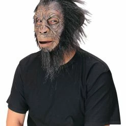 Ghoulish Black Hairy Ape Ad Latex Mask