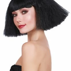 Dreamgirl Wig Crimped Wedge Bob Black Wigs & Beards