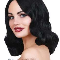 Dreamgirl Wigs & Beards Wig Hollywood Glamour Black