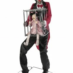 Seasonal Visions Rotten Ringmaster & Kid In Cage 7ft Tall Animated Prop