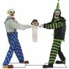Seasonal Visions Decorations & Props Tug Of War Green Black Animated Creepy Clowns And Child Prop
