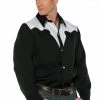 Underwraps Costumes Cowboy Shirt Black & White Adult Men's Standard