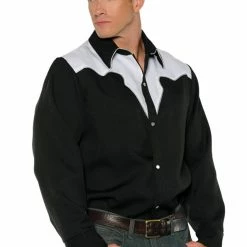 Underwraps Costumes Cowboy Shirt Black & White Adult Men's Standard