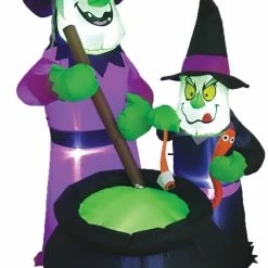 Morris Costumes Witches Brew 6ft LED Inflatable Airblown Halloween Yard Decoration Wizard & Witches