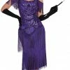 Dreamgirl Costumes 20s Women's Miss Ritz Purple Flapper Dress Costume