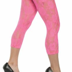 Underwraps 80s Neon Pink Lace Leggings - Adult