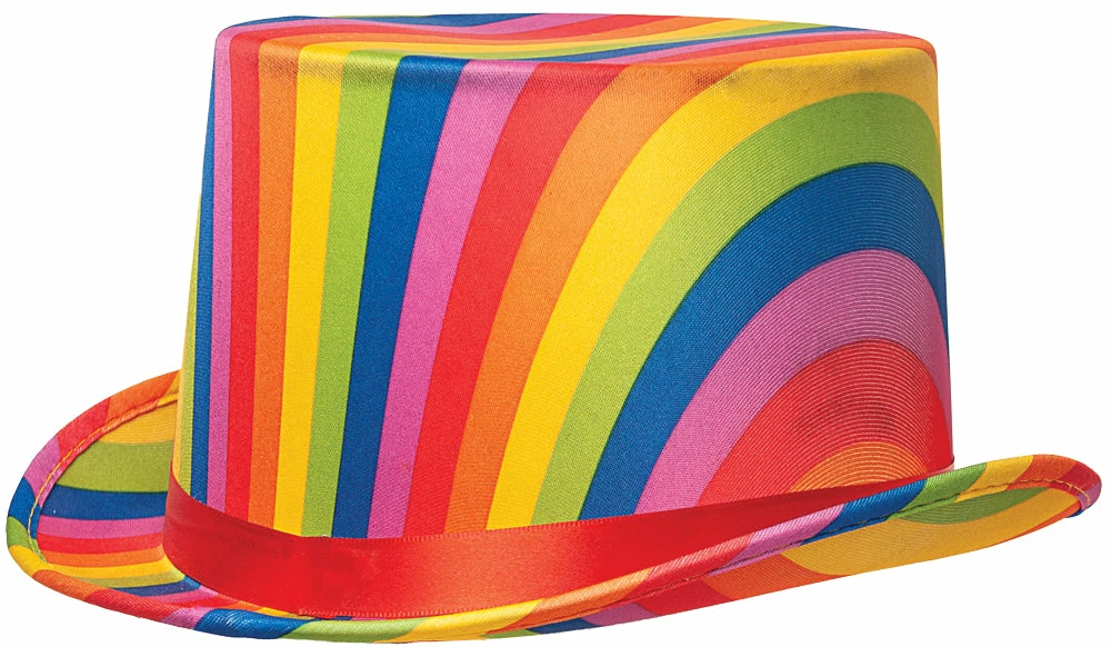Underwraps Rainbow Top Hat Adult 3 Underwraps Rainbow Top Hat Adult