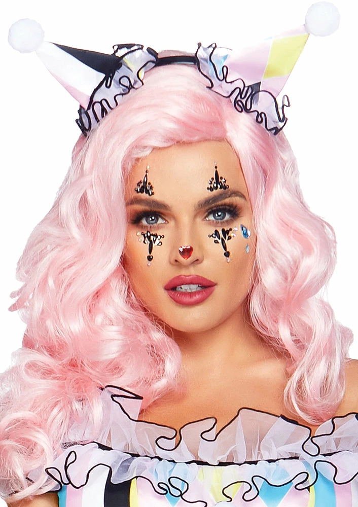 Leg Avenue Makeup & SFX Harlequin Adhesive Face Jewel. 3 Leg Avenue Makeup & SFX Harlequin Adhesive Face Jewel.