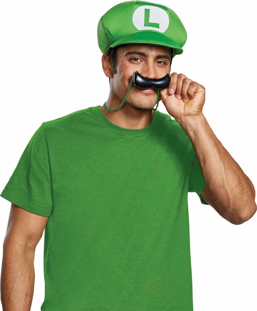 Disguise Video Game Costumes Super Mario Luigi Hat & Mustache Necklace 3 Disguise Video Game Costumes Super Mario Luigi Hat & Mustache Necklace