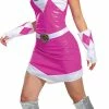 Disguise Power Rangers Mighty Morphin Women's Pink Ranger Deluxe Costume Dress 2 Disguise Power Rangers Mighty Morphin Women's Pink Ranger Deluxe Costume Dress