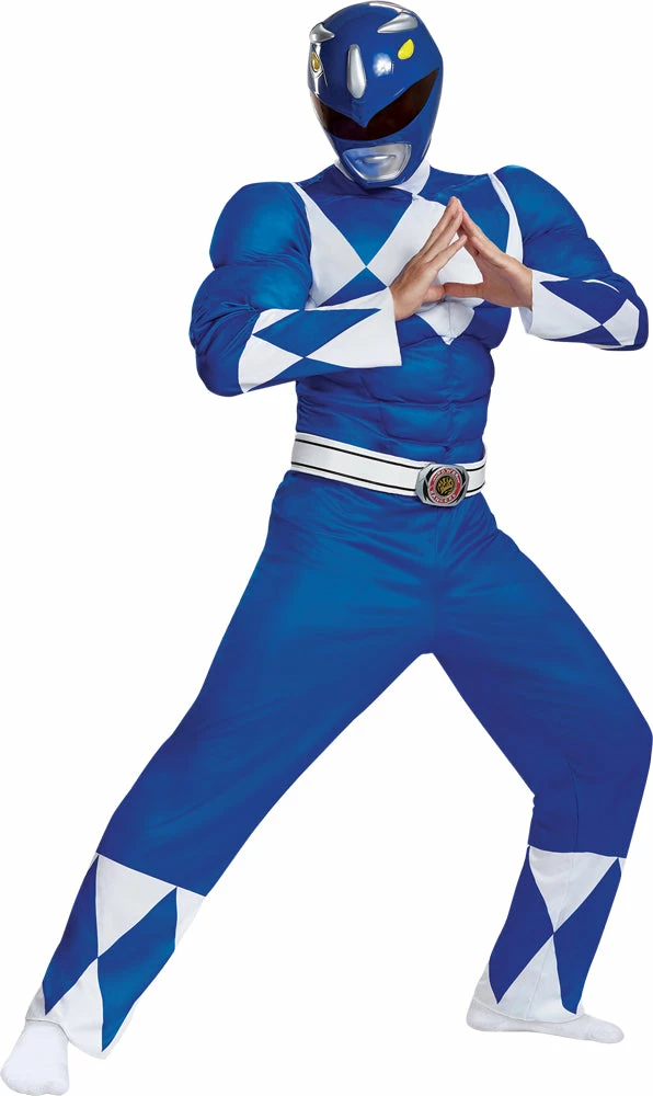Disguise Costumes Power Rangers Mighty Morphin Men's Blue Ranger Classic Muscle Costume 3 Disguise Costumes Power Rangers Mighty Morphin Men's Blue Ranger Classic Muscle Costume
