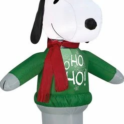 Gemmy Decorations & Props Snoopy With Ho Ho Ho Sweater 3.5ft Ariblown Christmas Yard Decoration