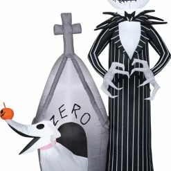Gemmy Nightmare Before Christmas - Jack Skellington & Zero House 5ft Airblown Yard Decoration Decorations & Props